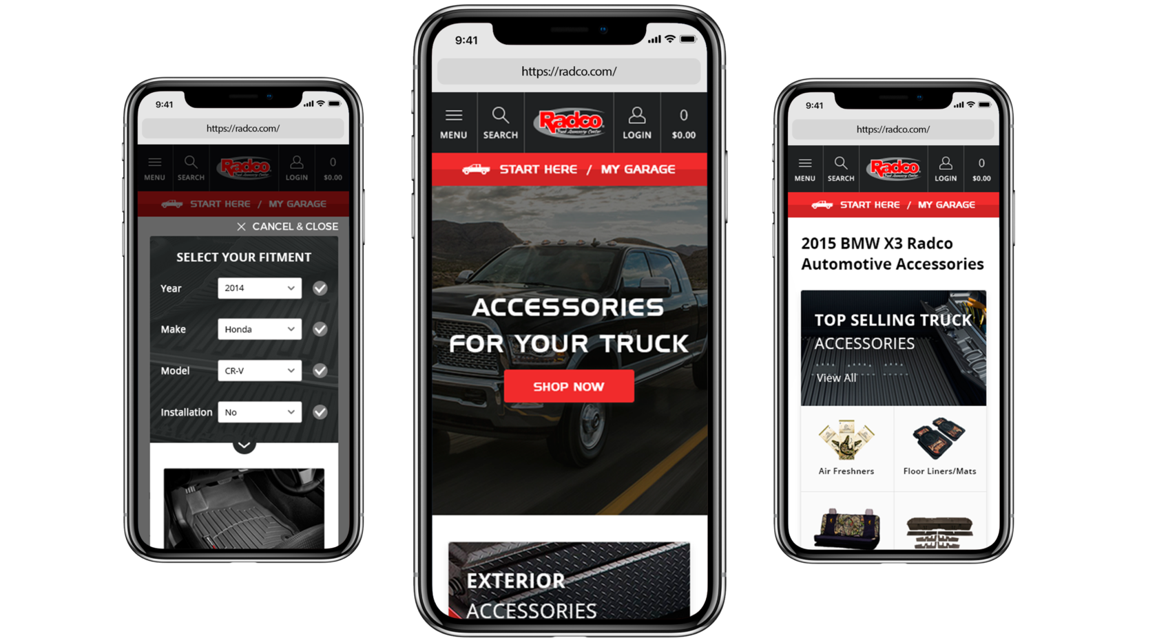 Radco online store design responsive version