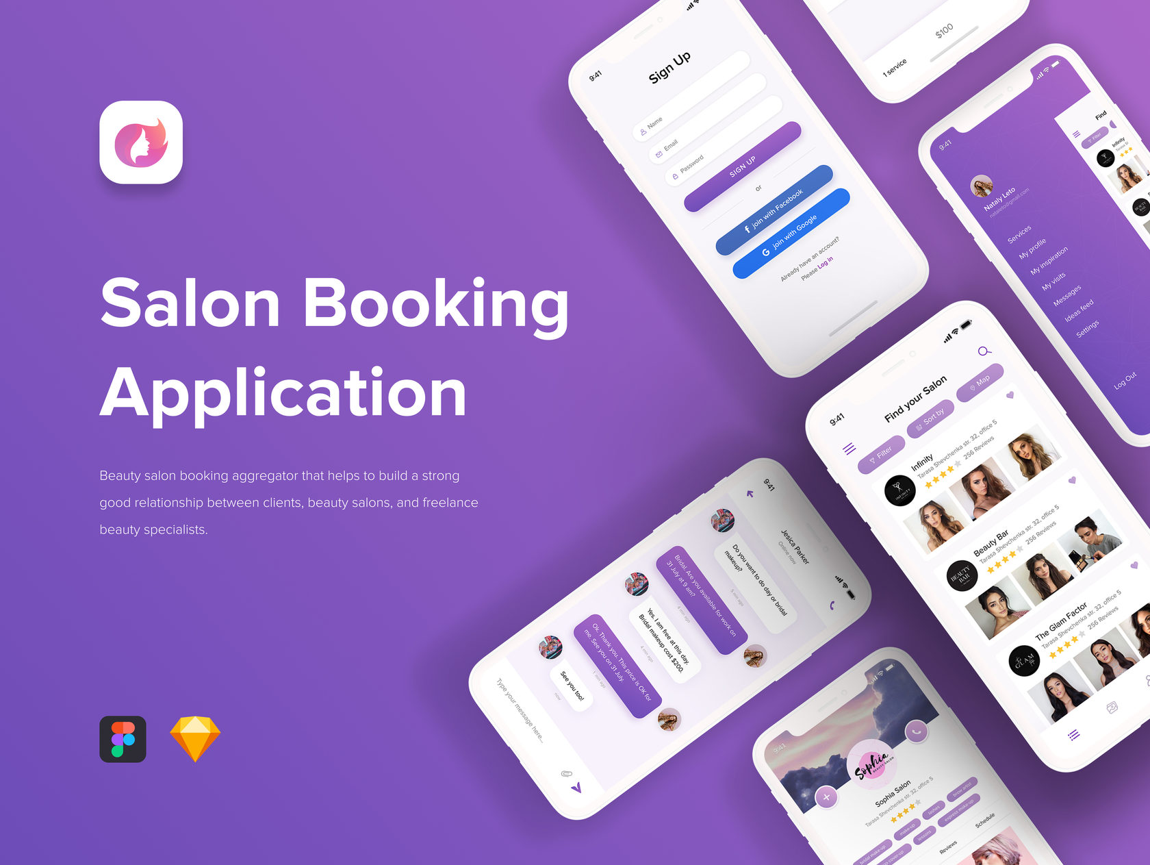 Beauty Booking ios application UI/UX design