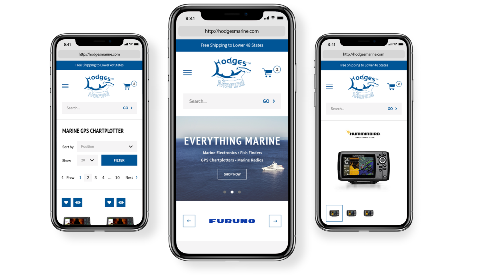 Hodges marine design responsive mobile version
