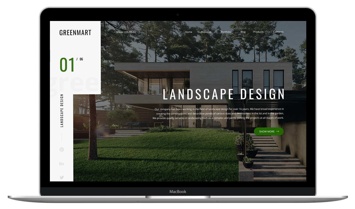Greenmart lanscape design studio website design desktop