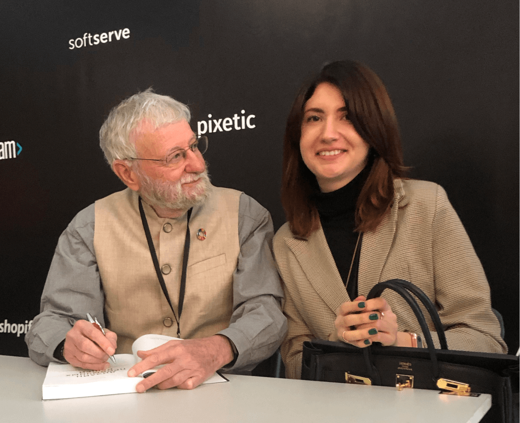 Nataly Bukhanevych and Don Norman the author of The Design of Everyday Things book and User-centered design term. 